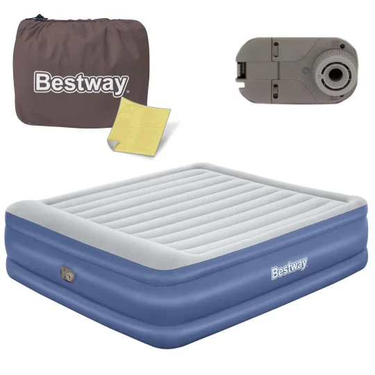 Madrac Na Napuhavanje 203 × 193 × 56 Cm S Električnom Pumpom Bestway 67692 1