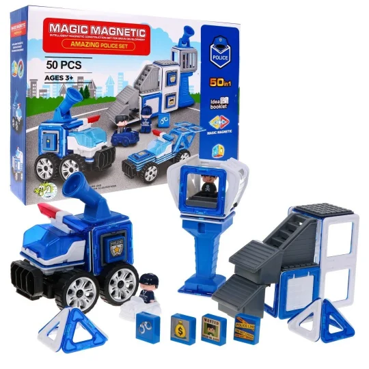 Magični Magnetski Blokovi Policijska Postaja Policijski Automobili 1