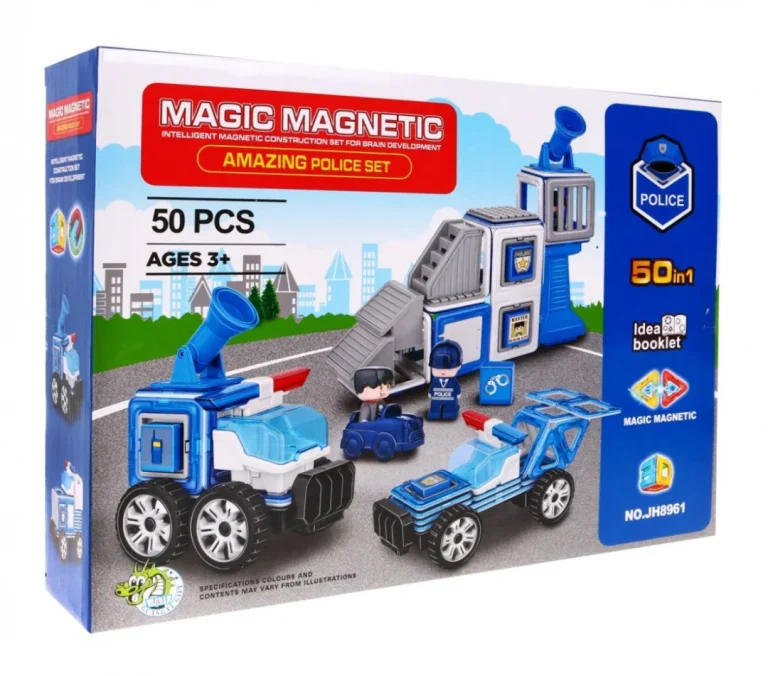 Magični Magnetski Blokovi Policijska Postaja Policijski Automobili 4