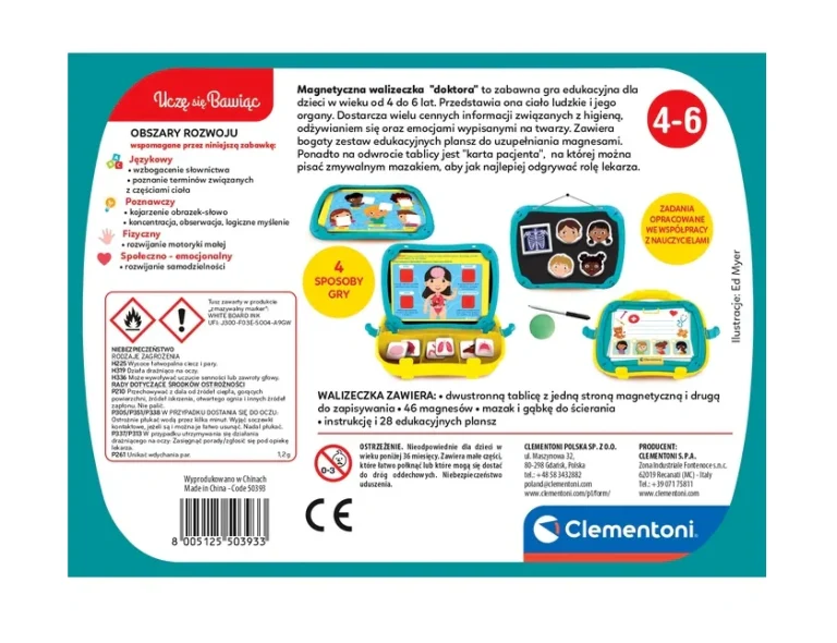 Magnetna Edukativna Liječnička Kutija Clementoni 50393, Poljski Jezik 7