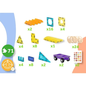 Magnetni Edukativni Građevinski Blokovi 71 Kom Rk 782 Ricokids 7