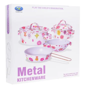 Mali Kuharski Set Metalni Lonci Cvjetni 9 Dijelova 3+ 6