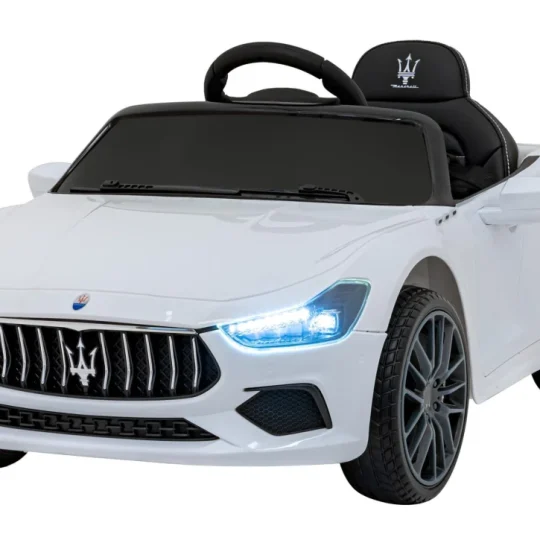 Maserati Ghibli Dječji Autosjedalica Na Baterije, Bijela + Daljinski Upravljač + Eva Svjetiljka 1