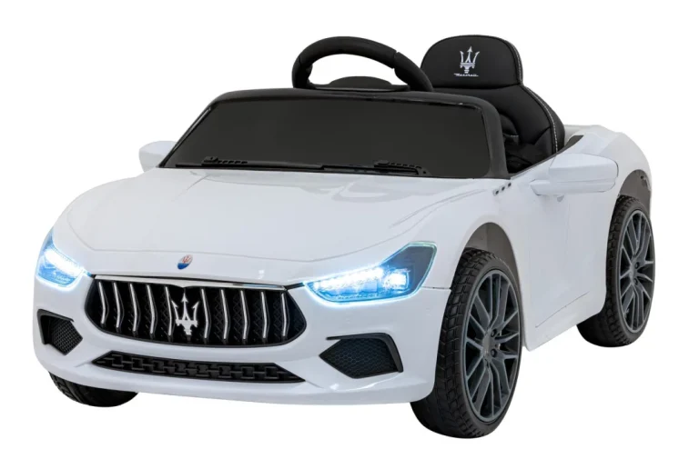 Maserati Ghibli Dječji Autosjedalica Na Baterije, Bijela + Daljinski Upravljač + Eva Svjetiljka 1