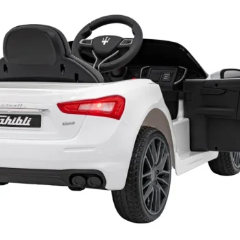 Maserati Ghibli Dječji Autosjedalica Na Baterije, Bijela + Daljinski Upravljač + Eva Svjetiljka 8