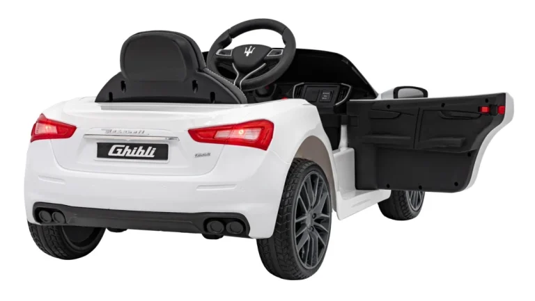 Maserati Ghibli Dječji Autosjedalica Na Baterije, Bijela + Daljinski Upravljač + Eva Svjetiljka 8