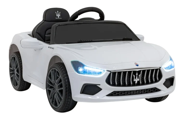 Maserati Ghibli Dječji Autosjedalica Na Baterije, Bijela + Daljinski Upravljač + Eva Svjetiljka 9