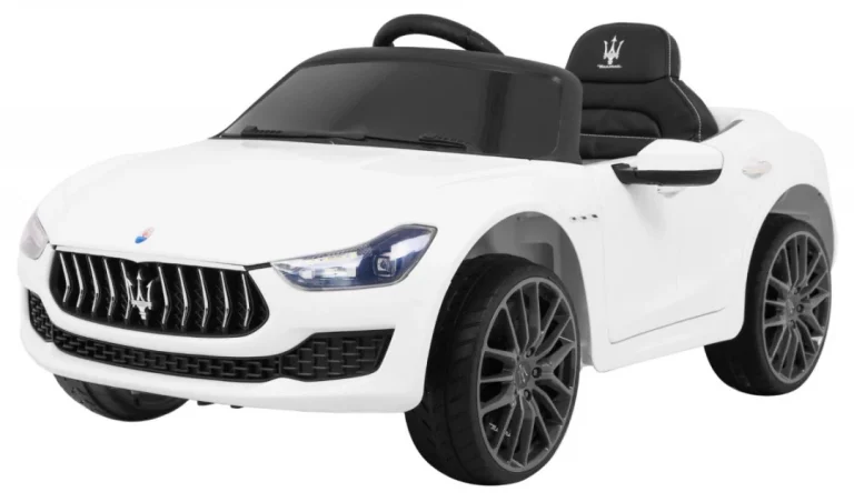 Maserati Ghibli Na Baterije Za Djecu Bijeli + Daljinski Upravljač, Bijela 1