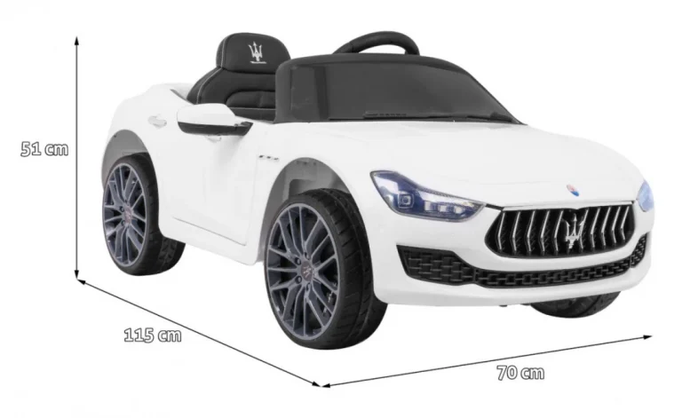Maserati Ghibli Na Baterije Za Djecu Bijeli + Daljinski Upravljač, Bijela 2