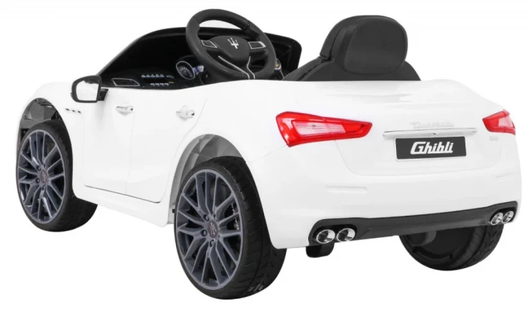 Maserati Ghibli Na Baterije Za Djecu Bijeli + Daljinski Upravljač, Bijela 5