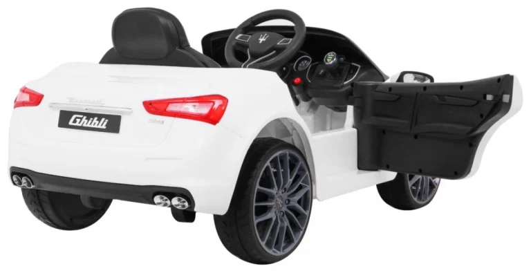 Maserati Ghibli Na Baterije Za Djecu Bijeli + Daljinski Upravljač, Bijela 8