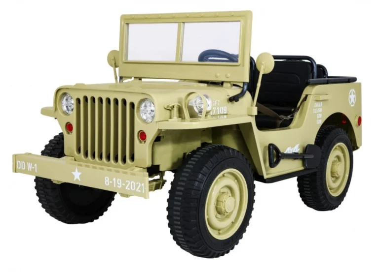 Matcha 4x4 Retro Vojni Auto Na Akumulator Za 3 Djece 1