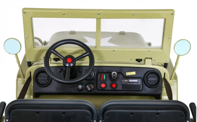 Matcha 4x4 Retro Vojni Auto Na Akumulator Za 3 Djece 12