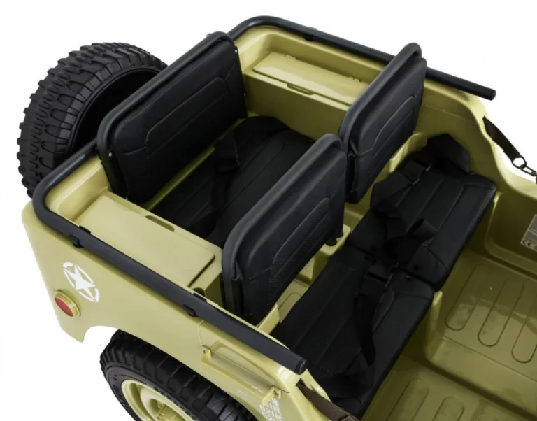Matcha 4x4 Retro Vojni Auto Na Akumulator Za 3 Djece 14