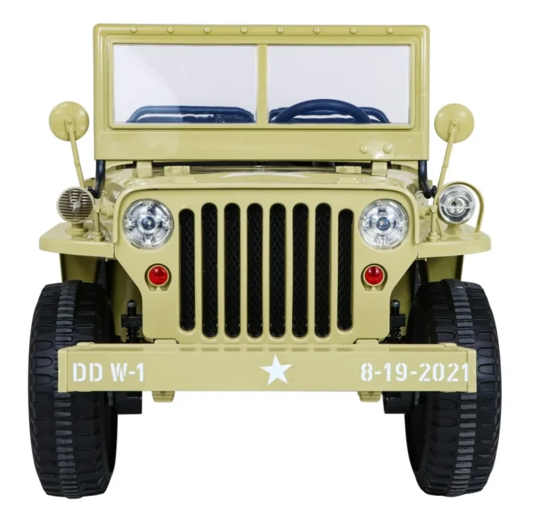 Matcha 4x4 Retro Vojni Auto Na Akumulator Za 3 Djece 3