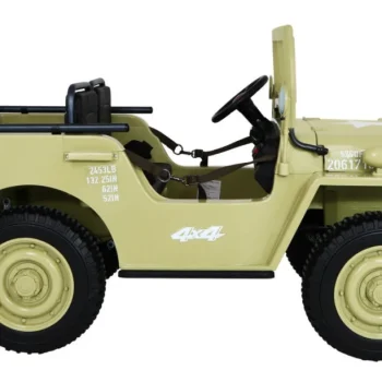 Matcha 4x4 Retro Vojni Auto Na Akumulator Za 3 Djece 5