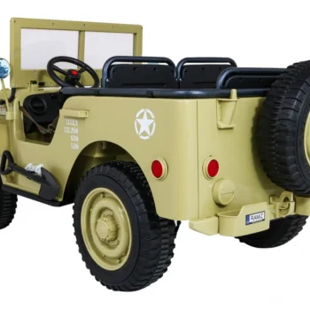 Matcha 4x4 Retro Vojni Auto Na Akumulator Za 3 Djece 7