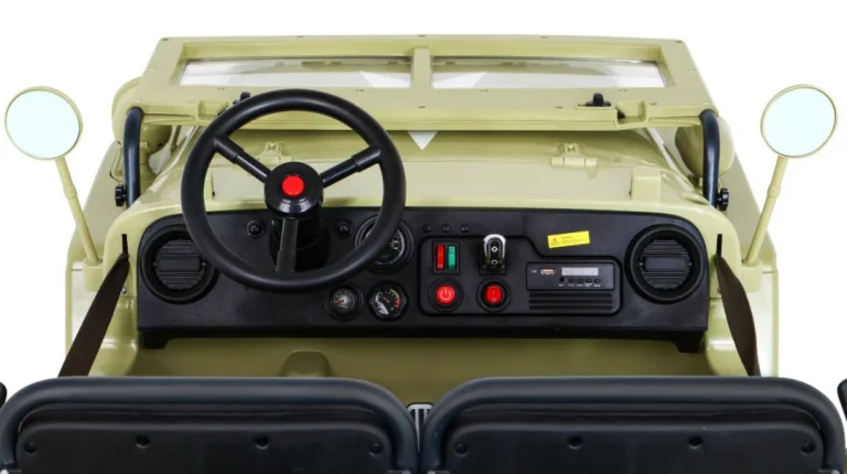 Matcha Retro Strong Vojni Auto Na Akumulator Za 3 Djece 13