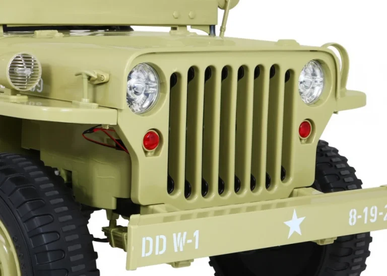 Matcha Retro Strong Vojni Auto Na Akumulator Za 3 Djece 17