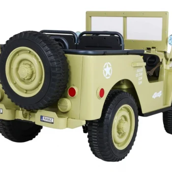 Matcha Retro Strong Vojni Auto Na Akumulator Za 3 Djece 4