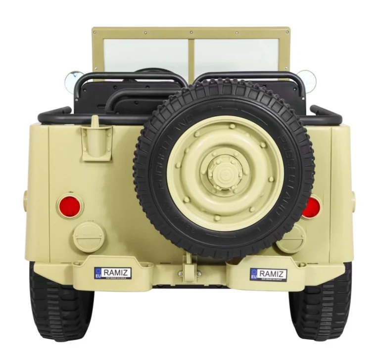 Matcha Retro Strong Vojni Auto Na Akumulator Za 3 Djece 6