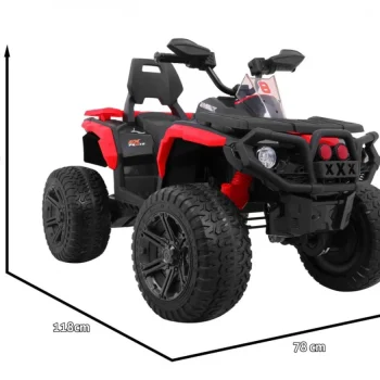 Maverick 4x4 Električni Quad Za Djecu Crveni + Eva Kotači + Audio Ploča + Led, Crvena Quad Na Akumulator 3