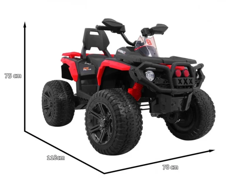 Maverick 4x4 Električni Quad Za Djecu Crveni + Eva Kotači + Audio Ploča + Led, Crvena Quad Na Akumulator 3