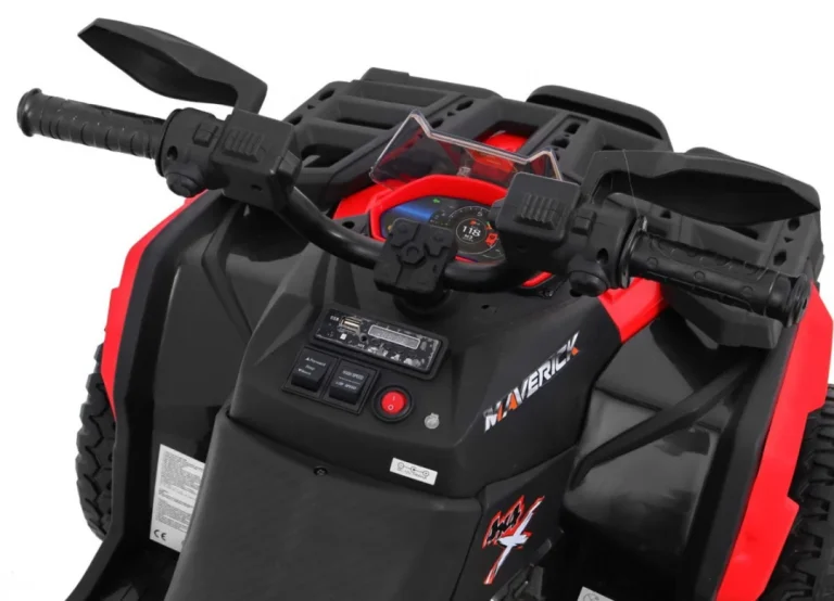 Maverick 4x4 Električni Quad Za Djecu Crveni + Eva Kotači + Audio Ploča + Led, Crvena Quad Na Akumulator 4