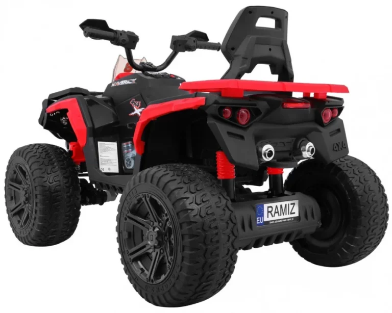 Maverick 4x4 Električni Quad Za Djecu Crveni + Eva Kotači + Audio Ploča + Led, Crvena Quad Na Akumulator 6