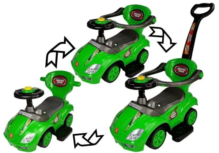 Mega Autić 3u1 Za Guranje S Ručkom, Zeleni 2