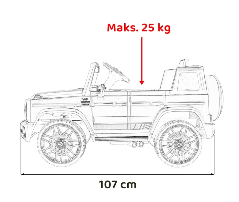Mercedes Amg G63 Za Djecu Crveni + Daljinski Upravljač, Crvena 3