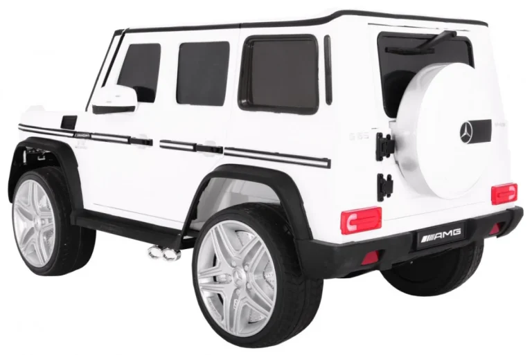 Mercedes Amg G65 Dječji Automobil Na Baterije, Bijeli + Obojan + Prtljažnik + Svjetla I, Bijela 6