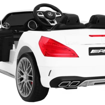 Mercedes Amg Sl65 Za Djecu Bijela Boja + Daljinski Upravljač + Nosač Za Prtljagu + Podešavanje 3