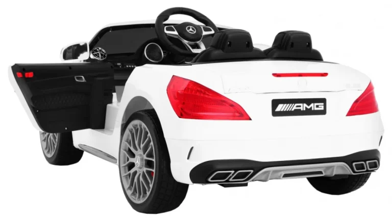 Mercedes Amg Sl65 Za Djecu Bijela Boja + Daljinski Upravljač + Nosač Za Prtljagu + Podešavanje 3