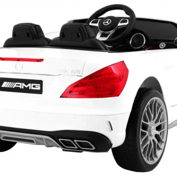 Mercedes Amg Sl65 Za Djecu Bijela Boja + Daljinski Upravljač + Nosač Za Prtljagu + Podešavanje 4