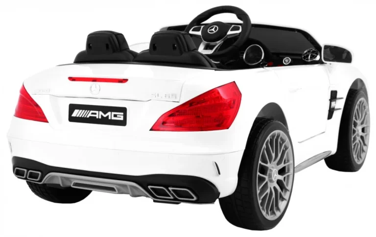 Mercedes Amg Sl65 Za Djecu Bijela Boja + Daljinski Upravljač + Nosač Za Prtljagu + Podešavanje 4