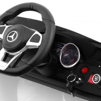 Mercedes Amg Sl65 Za Djecu Bijela Boja + Daljinski Upravljač + Nosač Za Prtljagu + Podešavanje 5