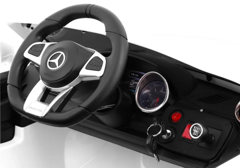 Mercedes Amg Sl65 Za Djecu Bijela Boja + Daljinski Upravljač + Nosač Za Prtljagu + Podešavanje 5