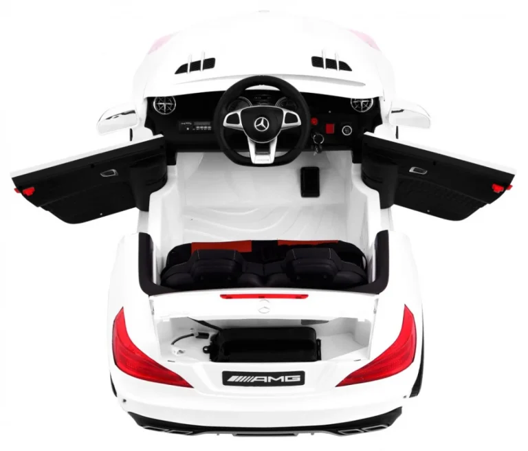 Mercedes Amg Sl65 Za Djecu Bijela Boja + Daljinski Upravljač + Nosač Za Prtljagu + Podešavanje 6