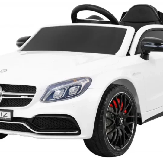Mercedes Benz C63 Amg Za Djecu Bijela + Daljinski Upravljač + Sigurnosni Pojasevi U 5 Točaka + Eva 1