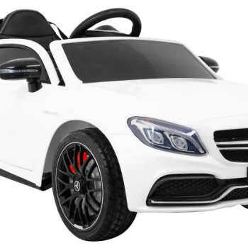 Mercedes Benz C63 Amg Za Djecu Bijela + Daljinski Upravljač + Sigurnosni Pojasevi U 5 Točaka + Eva 11