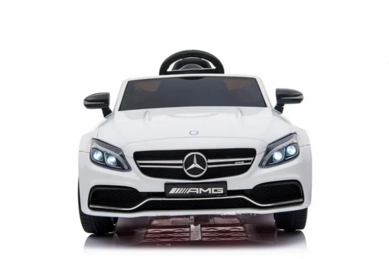 Mercedes Benz C63 Amg Za Djecu Bijela + Daljinski Upravljač + Sigurnosni Pojasevi U 5 Točaka + Eva 13