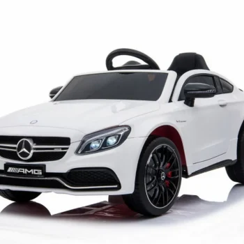 Mercedes Benz C63 Amg Za Djecu Bijela + Daljinski Upravljač + Sigurnosni Pojasevi U 5 Točaka + Eva 16