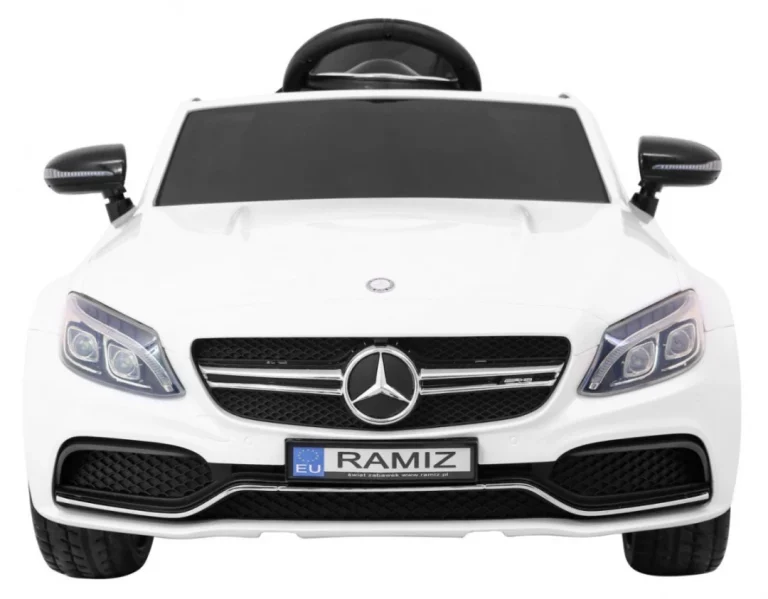 Mercedes Benz C63 Amg Za Djecu Bijela + Daljinski Upravljač + Sigurnosni Pojasevi U 5 Točaka + Eva 3