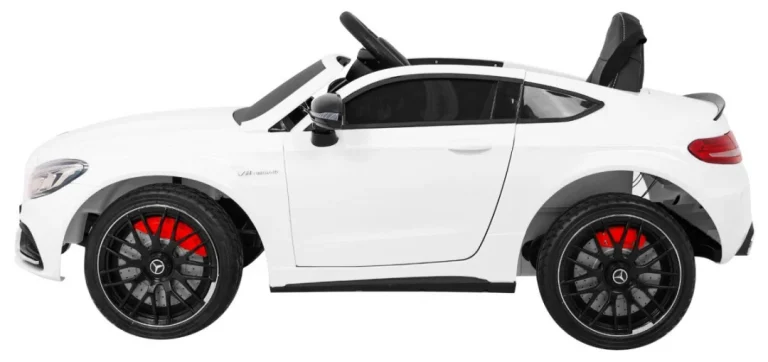 Mercedes Benz C63 Amg Za Djecu Bijela + Daljinski Upravljač + Sigurnosni Pojasevi U 5 Točaka + Eva 4