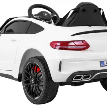 Mercedes Benz C63 Amg Za Djecu Bijela + Daljinski Upravljač + Sigurnosni Pojasevi U 5 Točaka + Eva 5