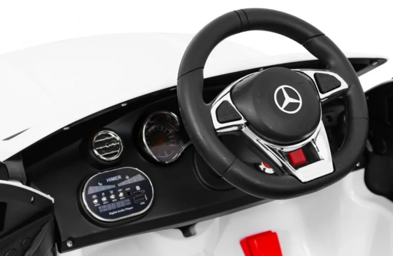 Mercedes Benz C63 Amg Za Djecu Bijela + Daljinski Upravljač + Sigurnosni Pojasevi U 5 Točaka + Eva 6