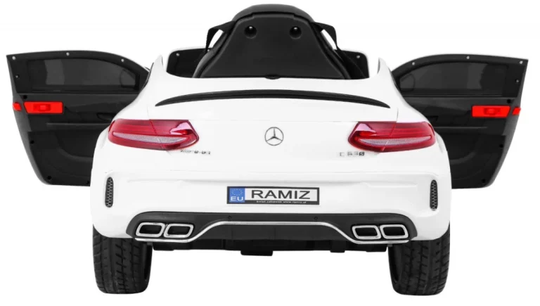 Mercedes Benz C63 Amg Za Djecu Bijela + Daljinski Upravljač + Sigurnosni Pojasevi U 5 Točaka + Eva 7