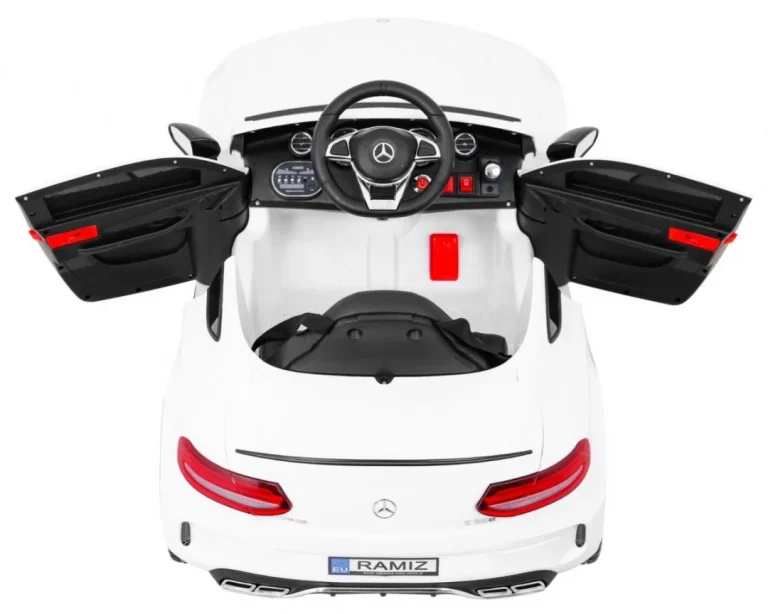 Mercedes Benz C63 Amg Za Djecu Bijela + Daljinski Upravljač + Sigurnosni Pojasevi U 5 Točaka + Eva 8