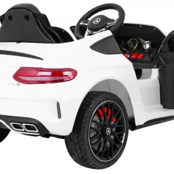 Mercedes Benz C63 Amg Za Djecu Bijela + Daljinski Upravljač + Sigurnosni Pojasevi U 5 Točaka + Eva 9